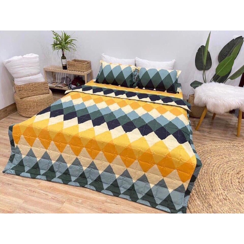 Trọn bộ 4 món ga gối cotton poly