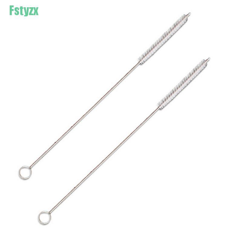 Fstyzx New 1 pcs Stainless Steel Nylon Straw Cleaning Cleaner Drinking Straws 17cm Brush