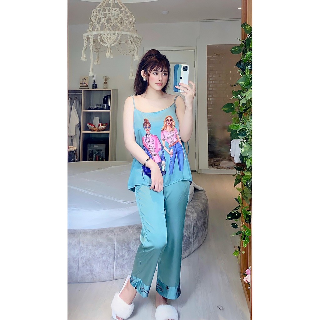 bộ pizama- bộ lụa latin, satin tiểu thư Queen | BigBuy360 - bigbuy360.vn
