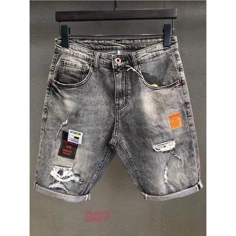 Quần short jean nam xám sướt nhẹ cao cấp - chất liệu bò co giãn tốt ( Hàng chuẩn shop) Lady-Hn Store88 KV247
