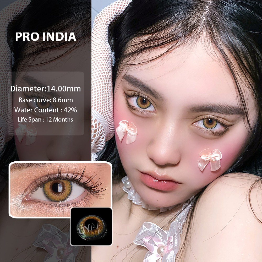 UYAAI 2Pcs/pairs Contact Lenses For Eyes Natural Cosmetics For Eyes Beauty Blue contact lens PRO series PRO india