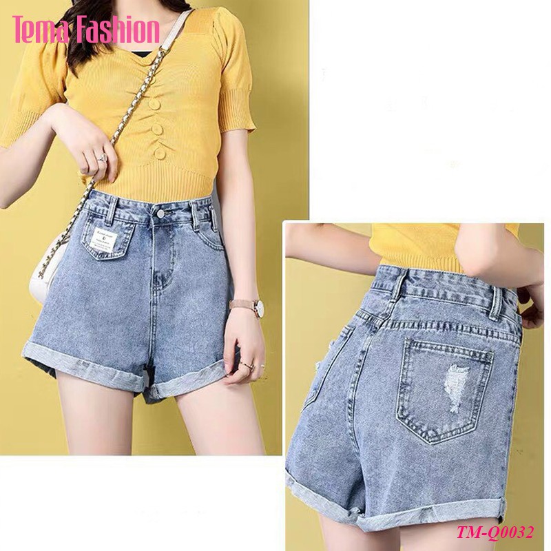 [Mã WASTMAY giảm 15% tối đa 30K đơn 150K] Quần short jean nữ TEMA - Quần short nữ jean cách điệu gấu xắn siêu đẹp | BigBuy360 - bigbuy360.vn