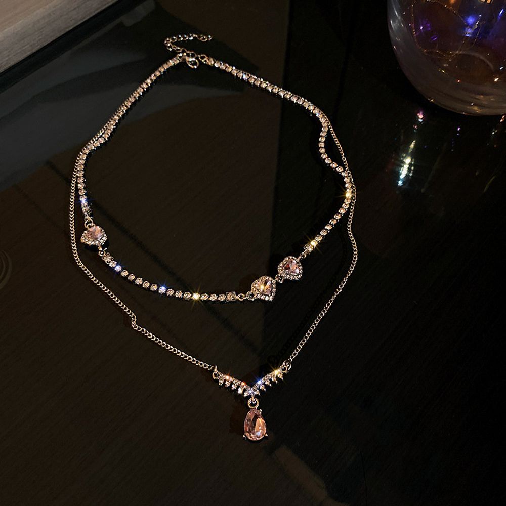 Dây chuyền màu hồng phong cách Hàn quốc cổ điển thời trang sang trọng dành cho nữ