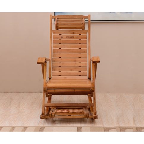 Ghế bập bênh gấp gọn bằng tre để ban công với 5 chế độ ngả nằm nghỉ trưa đọc sách thư giãn cho người lớn