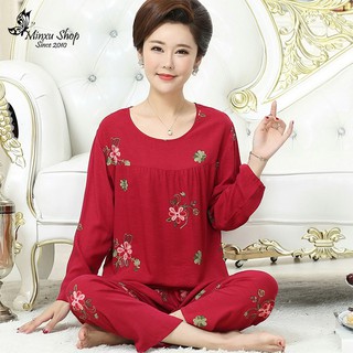Bộ Mặc Nhà DÀI TAY THU ĐÔNG Trung Niên cho mẹ cho bà - Sang Trọng, qúy phái - Chất Vải Lanh Mềm, Mát