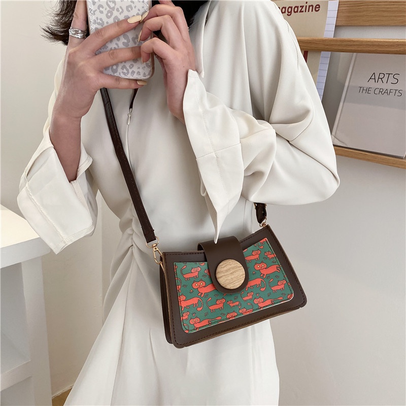 IELGY Túi Đeo Vai/Xách Tay In Họa Tiết Đơn Giản Thời Trang Cho Nữ