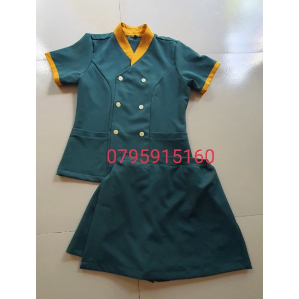 Bộ quần giả váy viền vàng đồng có sẵn nhé khách