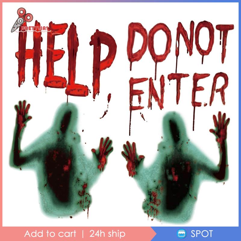 [Prettyia1] Poster In Dấu Tay Máu Trang Trí Tiệc Halloween Đáng Sợ