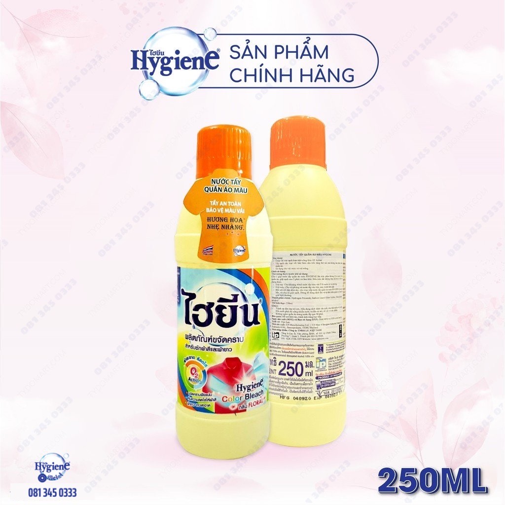 Thuốc tẩy mốc quần áo trắng/màu Hygiene Thái Lan 250ml Siêu Sạch Không Gây Mùi Tẩy