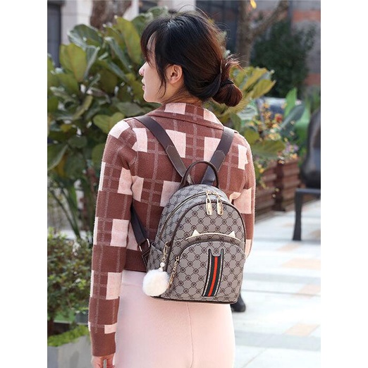 Balo CHUWANGLIN da PU in họa tiết chữ cái thời trang cho nữ