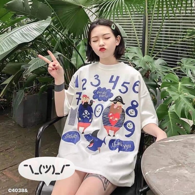 Áo phông hoạt hình 123456 (C)