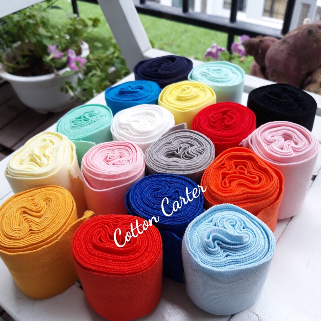 Bo viền áo cotton bo cổ áo phông đủ màu bản 4.5cm dài 1m5