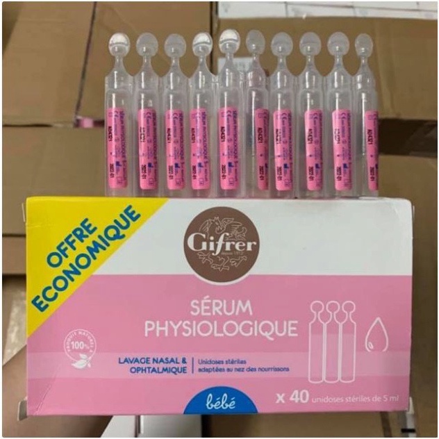 Nước Muối Sinh Lý Gifrer - Physiodose Pháp Tép Hồng Cho Bé Từ Sơ Sinh A Lá Kids