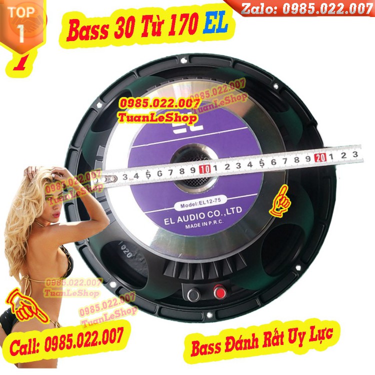 BASS 30 TỪ 170 EL AUDIO CÔN 75 MÀNG CHỐNG NƯỚC CAO CẤP - GIÁ 1 LOA - LOA NHẬP KHẨU