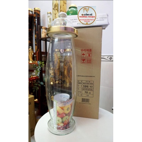 Bình thuỷ tinh ngâm rượu Hàn Quốc 14 lít ( hình sâm ) ⚡BAO BỂ VỠ⚡