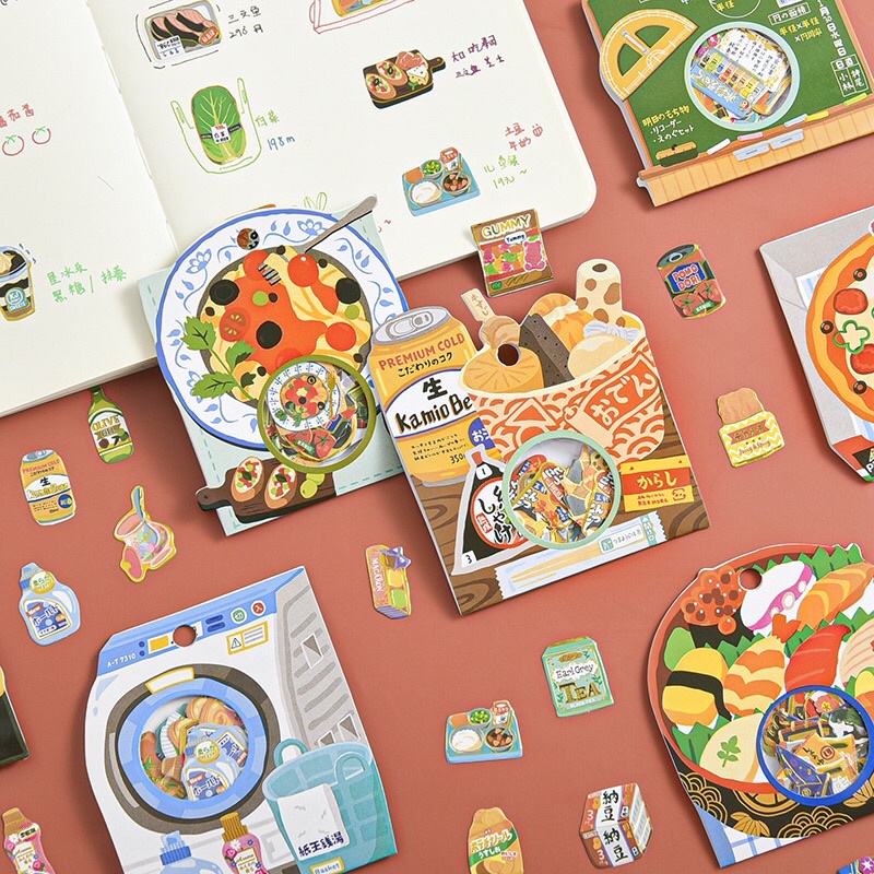 Set 40 sticker hình đồ ăn viền nhũ nên mua nè