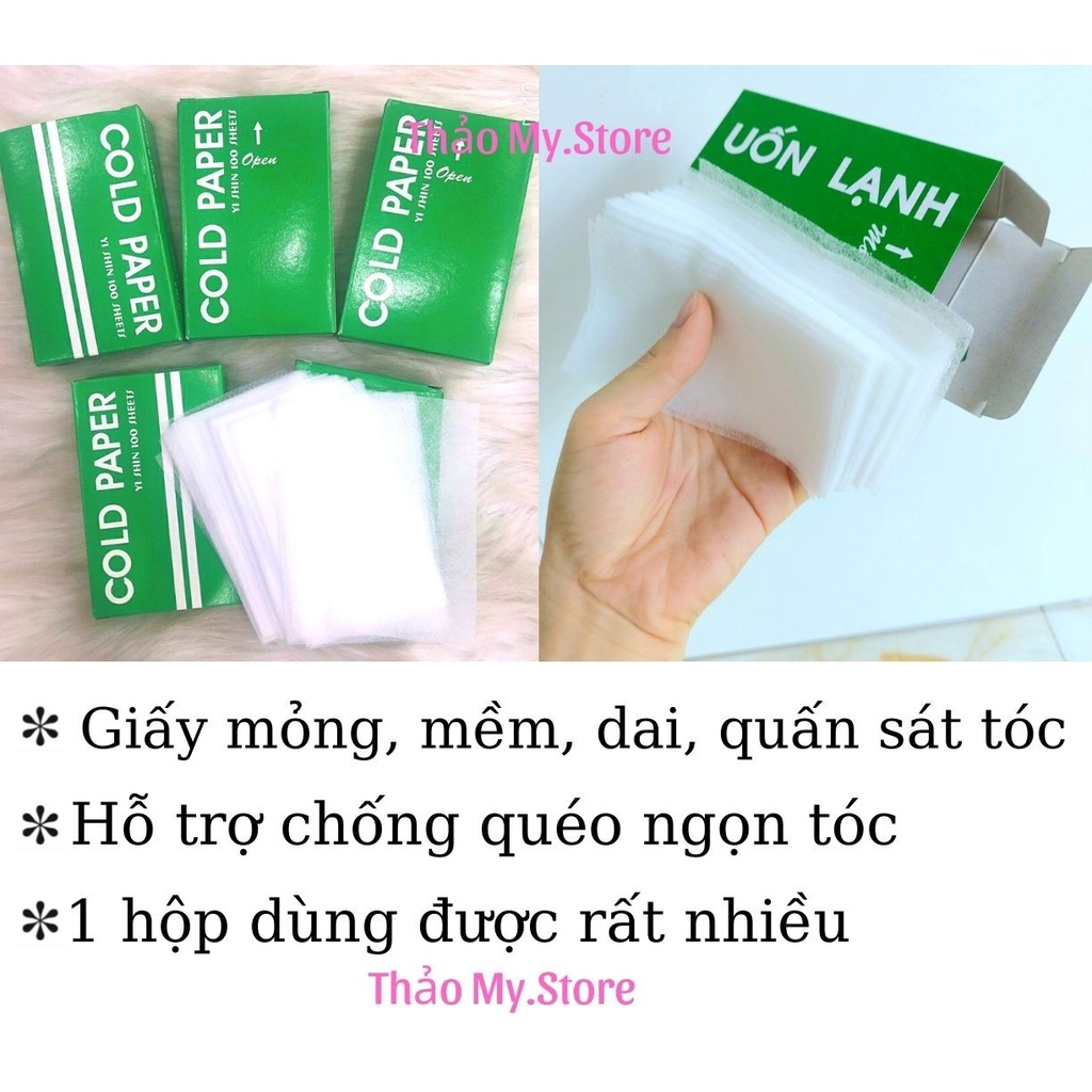 Giấy Uốn Lạnh Tốt Mềm Dai Hộp Xanh giá sỉ , hỗ trợ khi uốn tóc siêu tiện dụng , nhỏ gọn, xinh xắn, giá rẻ