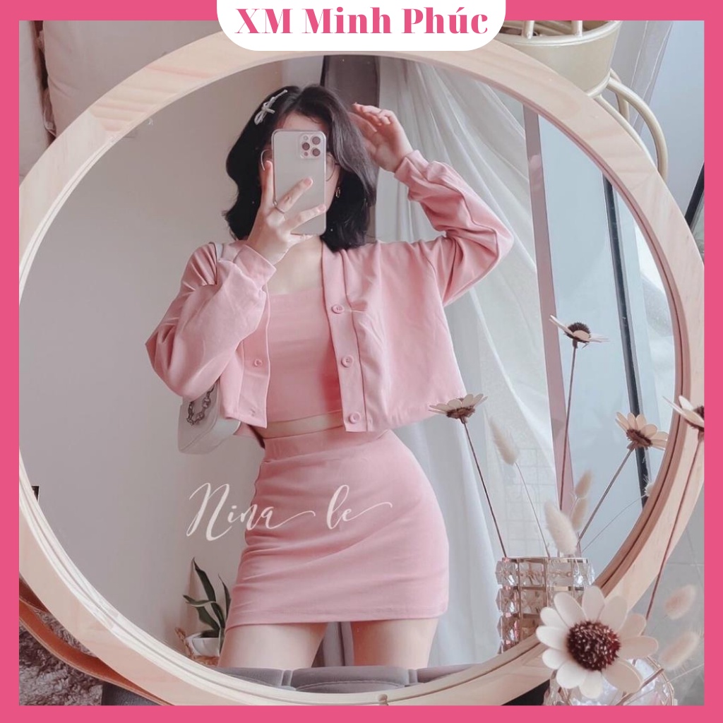 Set Bộ Body 3 Món Sang Chảnh Hai Màu Hồng Và Trắng Phong Cách Sang Chảnh Đi Chơi, Dạo Phố Xm Minh Phúc (áo,vest &amp; Quần S