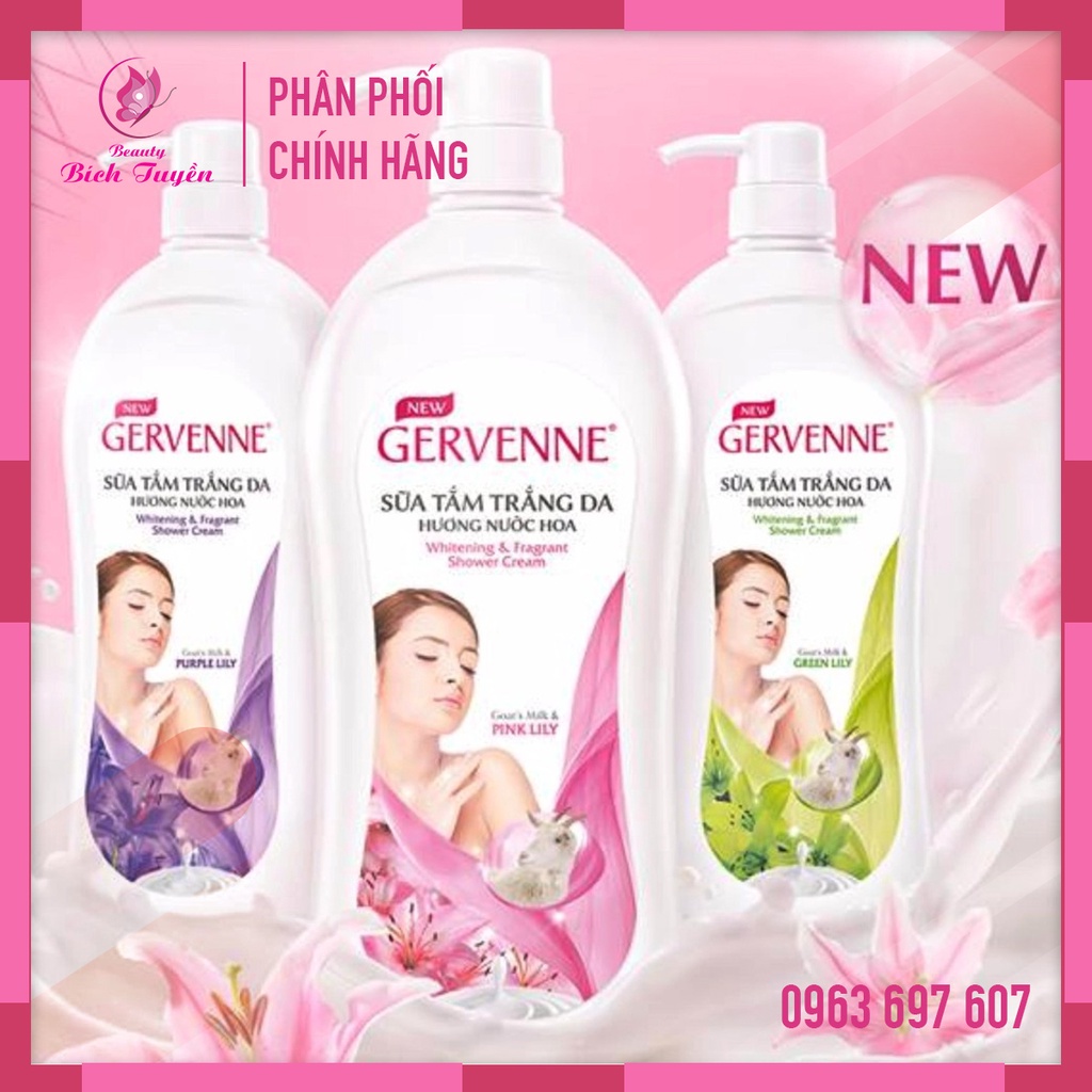 Sữa Tắm Trắng Da Toàn Thân GERVENNE Hương Nước Hoa 450g