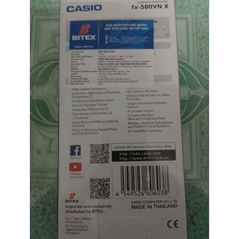 Máy tính Casio FX 580VN X - Xanh