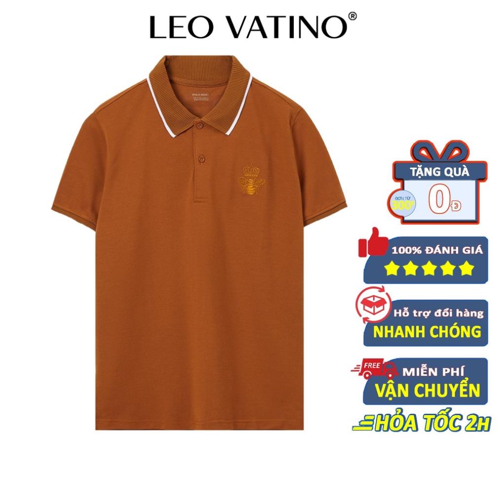 Áo polo nam Leo Vatino cotton cá sấu thêu ong thun polo cổ bẻ tay ngắn PLS09 *