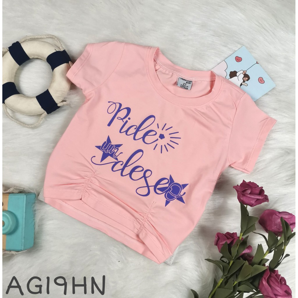 Áo thun CROPTOP bé gái in LATISOL thun cotton 4c mềm mịn AG19