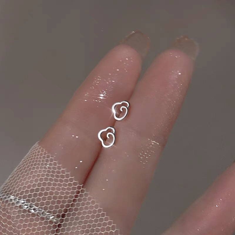 Bông Tai Mạ Bạc 925 Hình Hoa Tulip Đám Mây Đơn Giản Thời Trang Cho Nữ