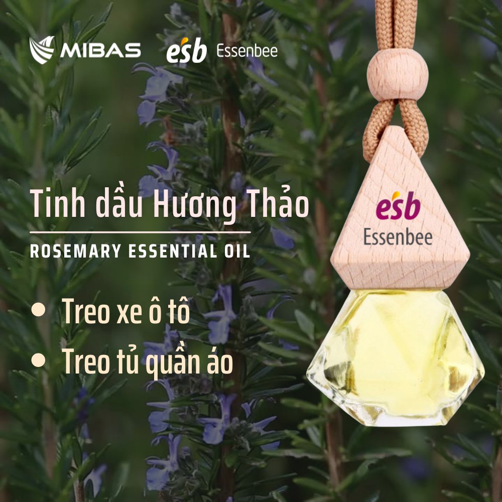 Tinh dầu Hương thảo ESSENBEE treo xe, treo tủ quần áo - 10ml