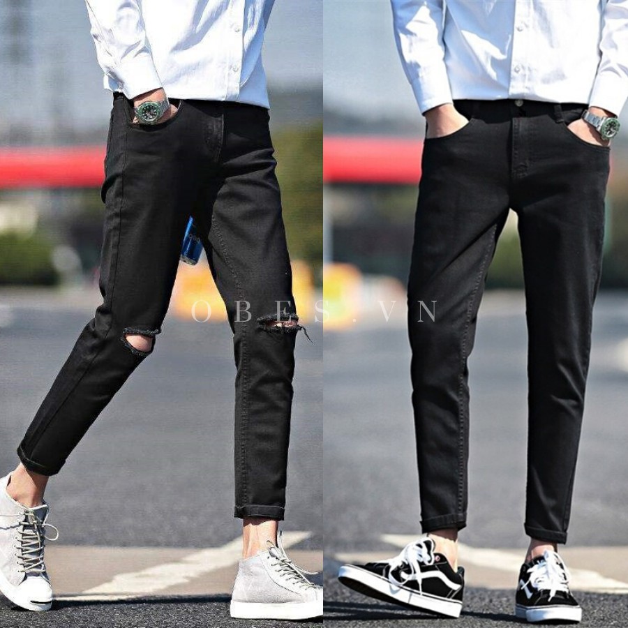 [OBES] Quần jeans đen nam mã QD000