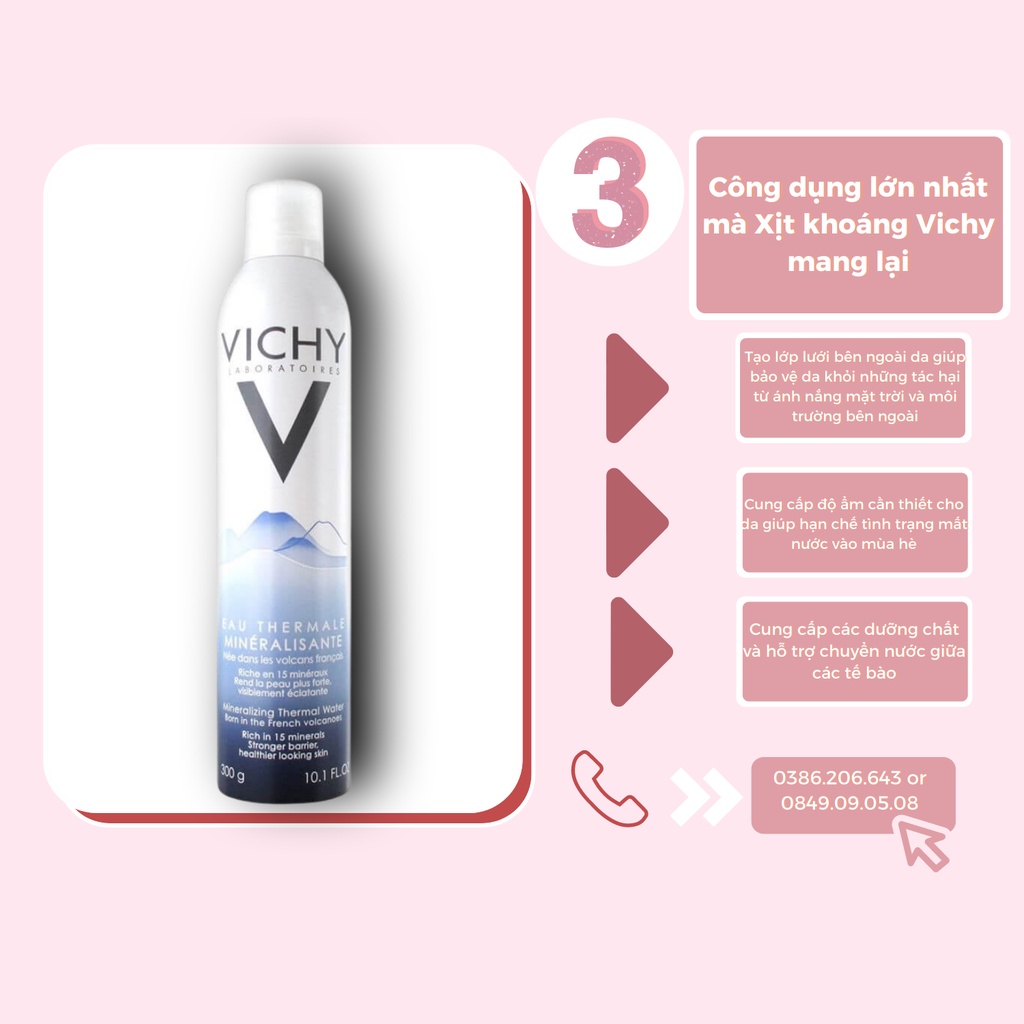 Xịt Khoáng Dưỡng Da Vichy Mineralizing Thermal Water 50ml, 150ml, 300ml XK1131