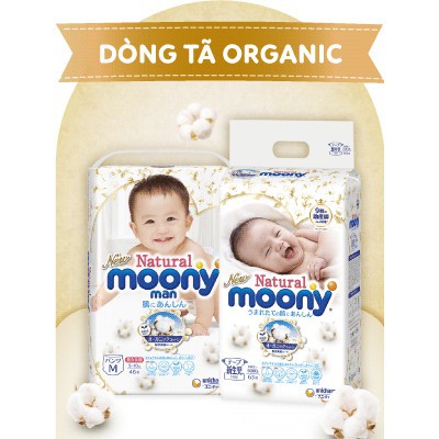 Bỉm dán/quần Moony Natural cao cấp Nội địa Nhật size NB63/S58/M48/L38/XL32