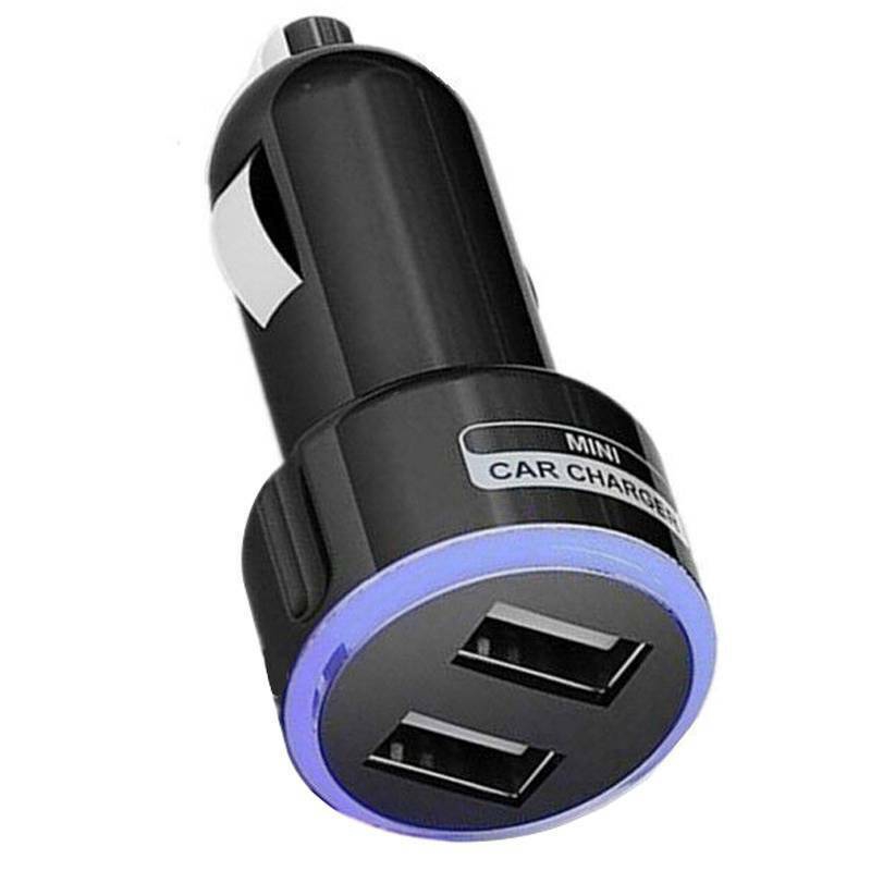 Tẩu sạc xe hơi có đèn LED 2 cổng USB 12-24V thông dụng
