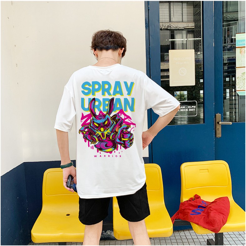 Áo phông trắng tay lỡ form rộng unisex nam nữ mùa hè Warrior Tay Lỡ Siêu Đẹp - áo nhóm đội đi biển fullsize