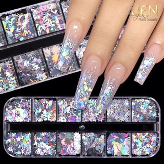 Sequin nhũ kim tuyến bạc-phụ kiện nail móng