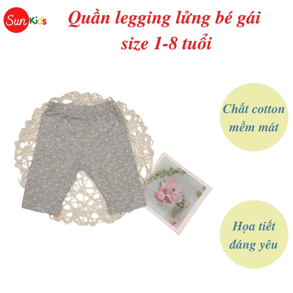 Quần legging bé gái, quần legging cho bé chất cotton mềm mát, size 1-8 tuổi - SUNKIDS