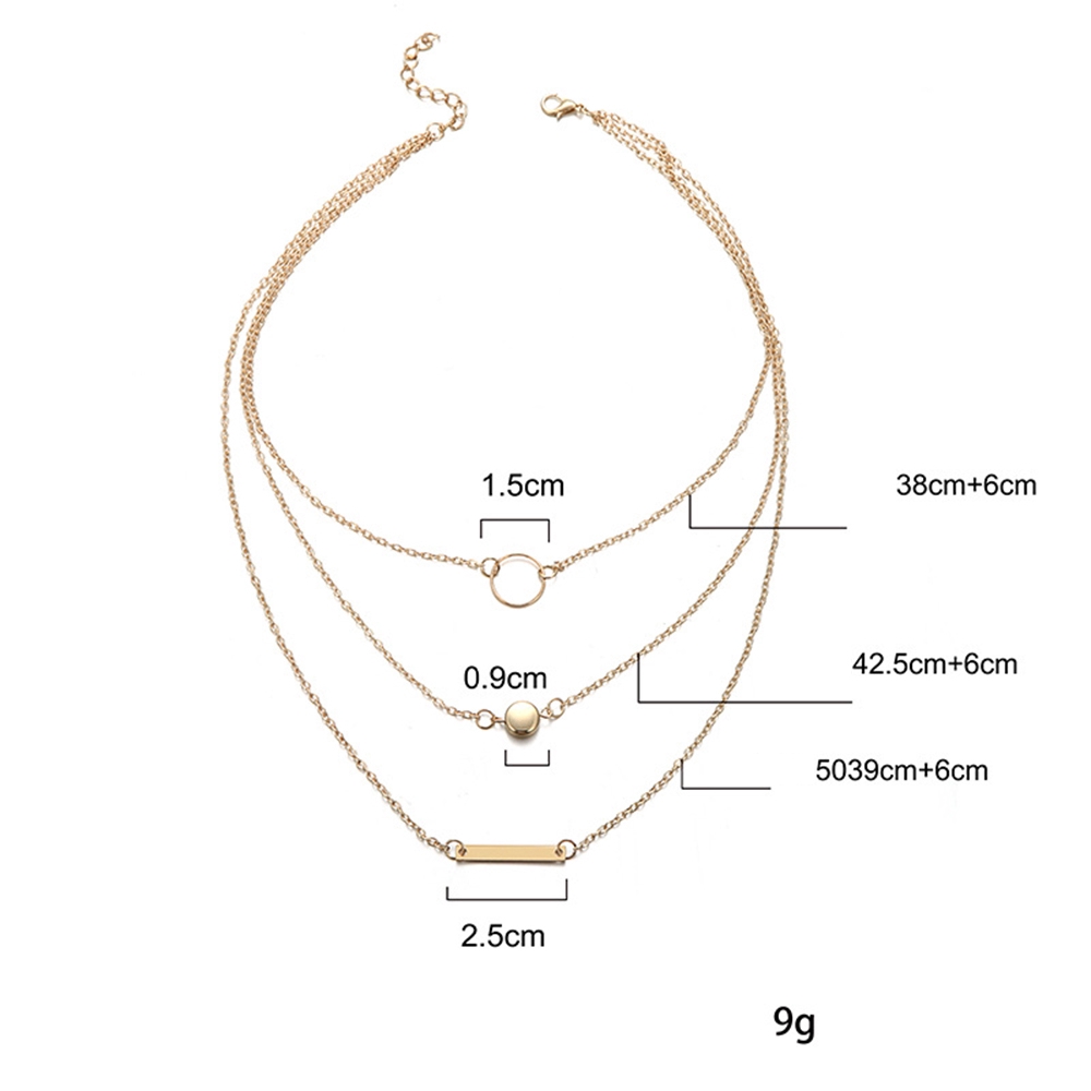 Dây Chuyền Hợp Kim Nhiều Lớp Phong Cách Hàn Quốc Cá Tính