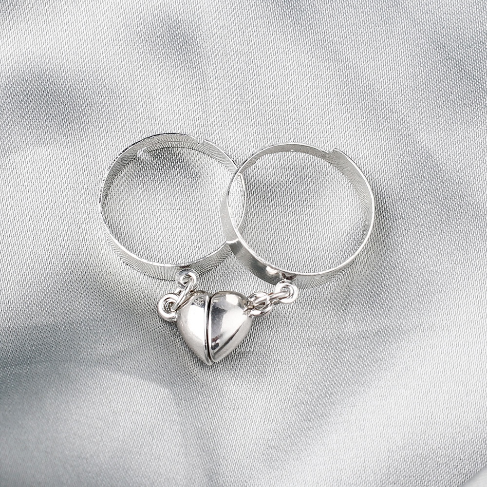 Set 2 Nhẫn Nam Châm Hình Trái Tim Cho Cặp Đôi