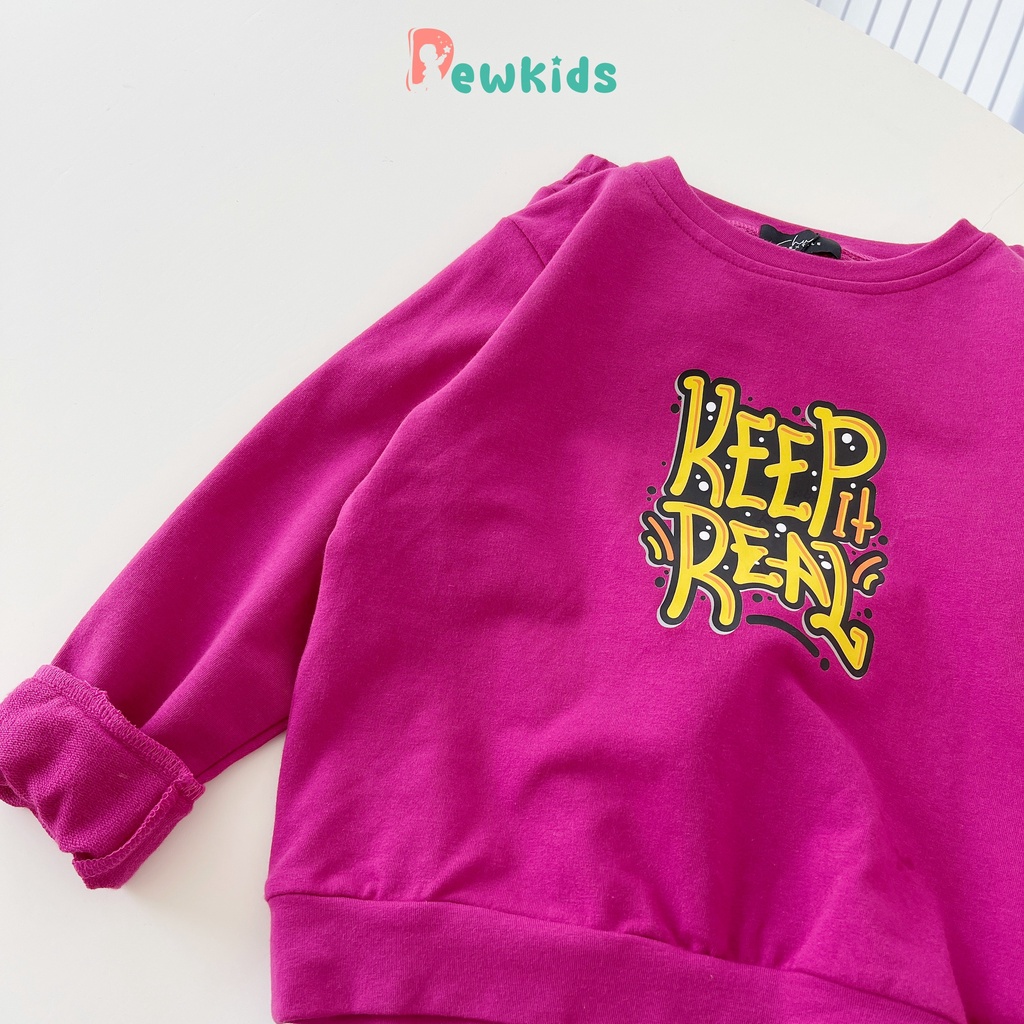 Bộ thu đông cho bé Dewkids, Đồ bộ cho bé họa tiết vải nỉ thun cao cấp