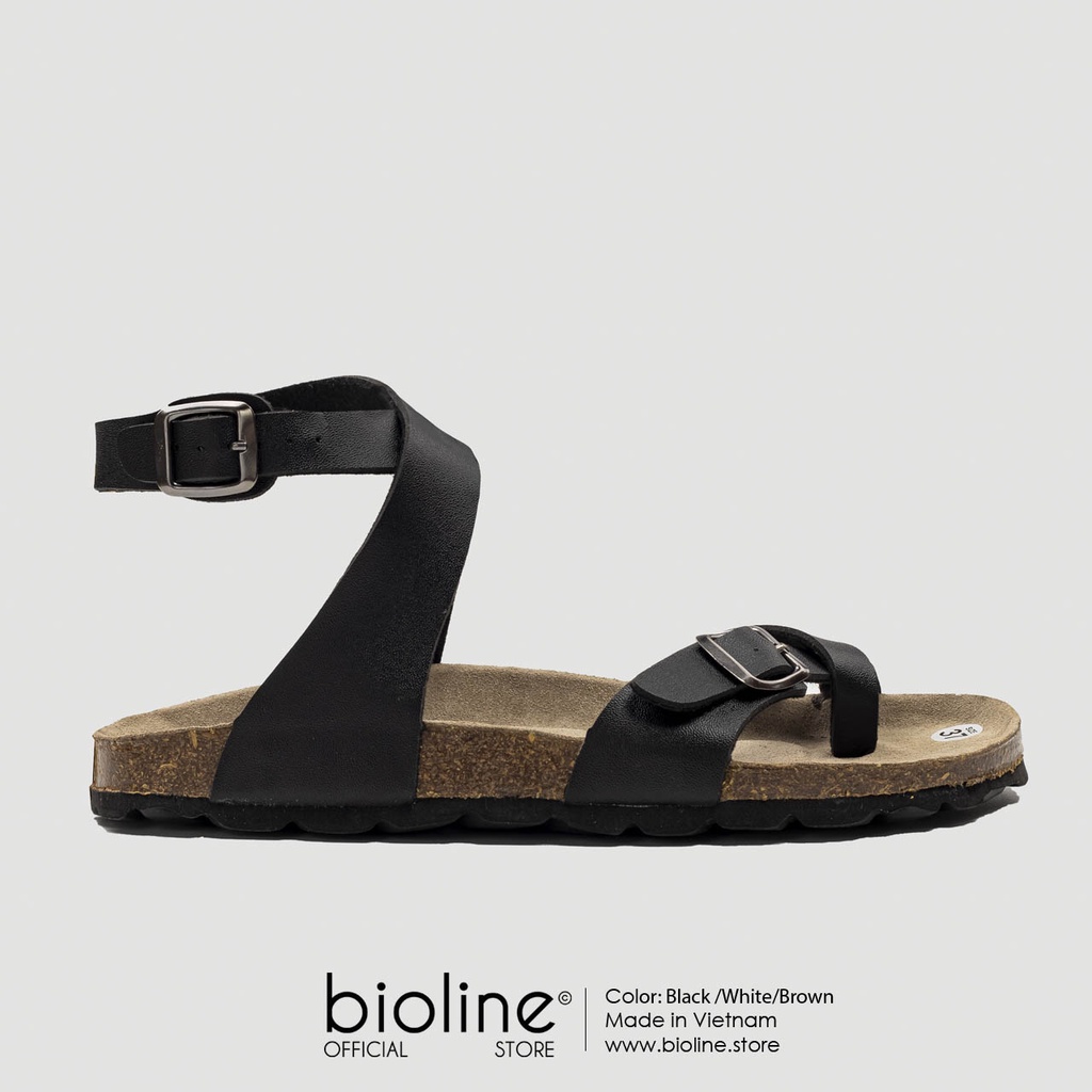 PU16-Dép da sandal đế trấu BIRKEN cao cổ Unisex, xăng đan học sinh đi học Bioline Official Store