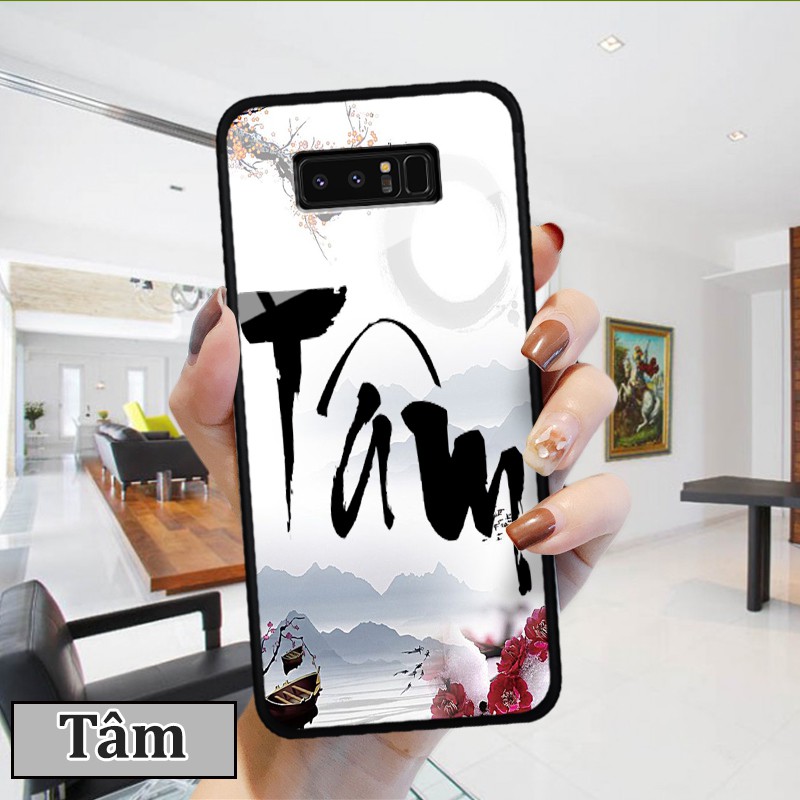 Ốp lưng kính 3D Samsung Galaxy Note 8 - chữ thư pháp ý nghĩa