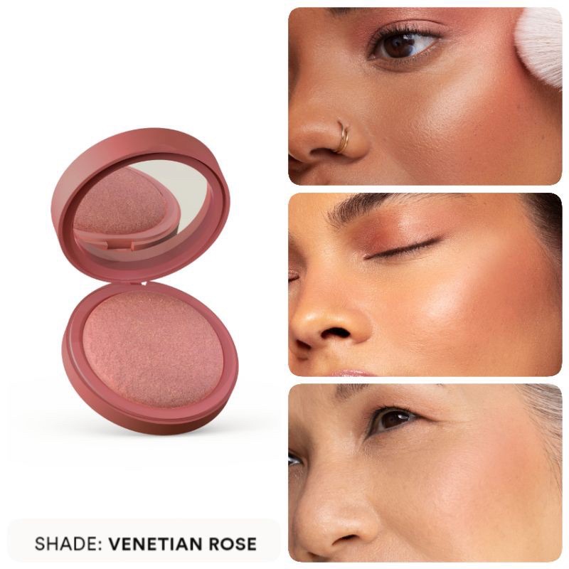 Phấn má nhũ  EM Cosmetics Heaven Glow Blush - Venetian Rose