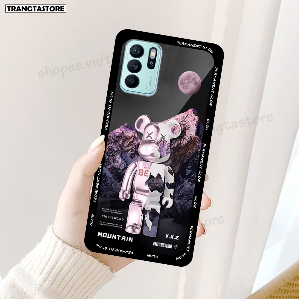 Ốp Oppo Reno6 / Reno6 Z 5G / Reno 6 Pro in hình gấu Bearbrick,Mountain,xanh,đen,đỏ giá rẻ