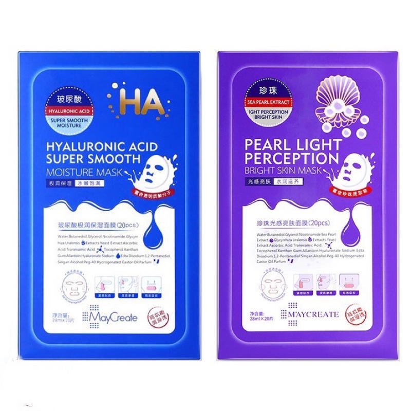 Mặt nạ dưỡng trắng và cấp ẩm HA Maycreate nội địa trung