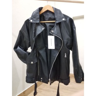 Áo da nữ oversize Hàn Quốc style biker [có ảnh thật]