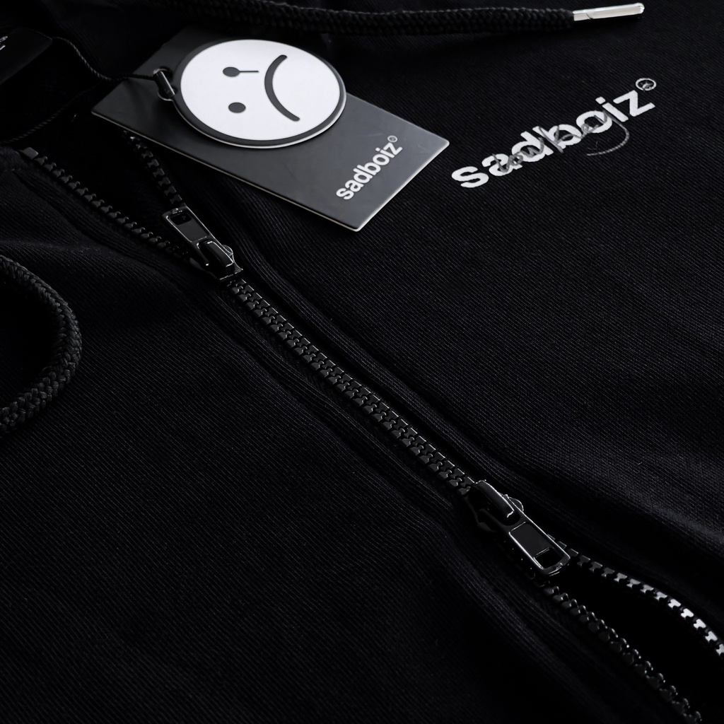 Áo hoodie zipper SADBOIZ Lowkey Black