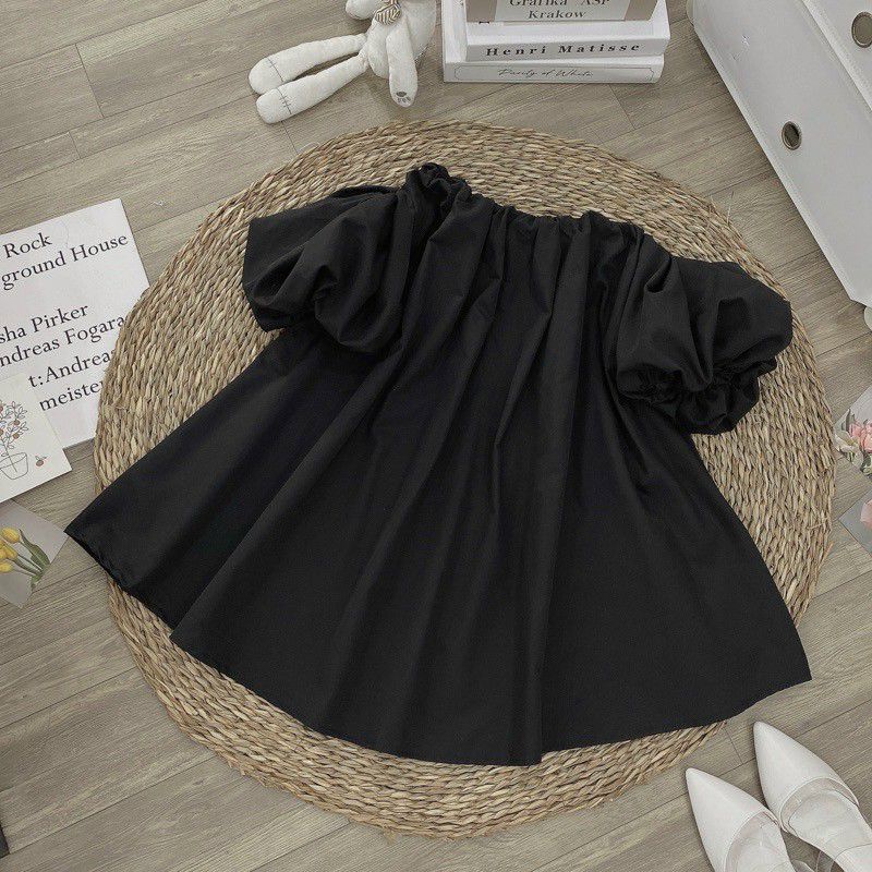 Áo xòe bẹt vai tay phồng siêu cưng