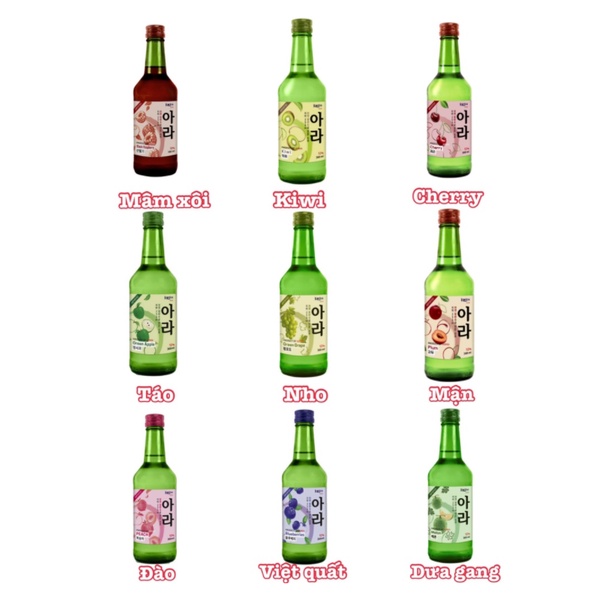 Soju Korice Nhập Khẩu chính ngạch Hàn Quốc 360ml 12 vị