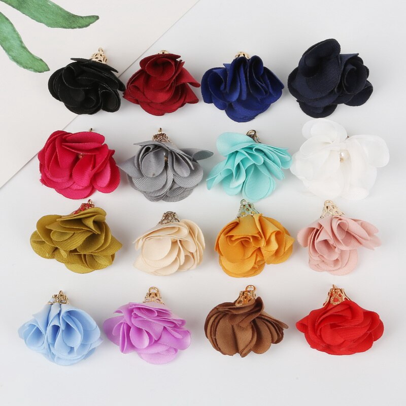 Charm hoa có chốt hình ngọn đuốc màu vàng 20x25mm dùng làm móc khóa thủ công