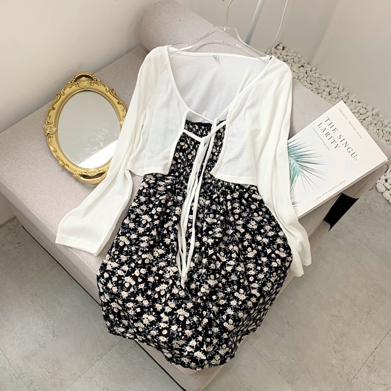 Set áo + váy 2 dây chun sau (có bán lẻ)