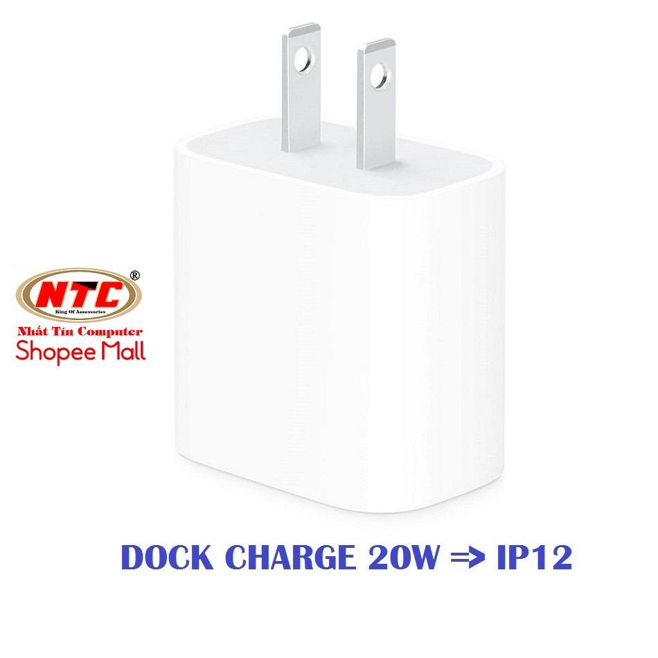 Cốc sạc siêu nhanh NTComputer A2305 chân dẹp cổng Type-C Power Delivery 20W (Trắng) - For IP11 / IP12